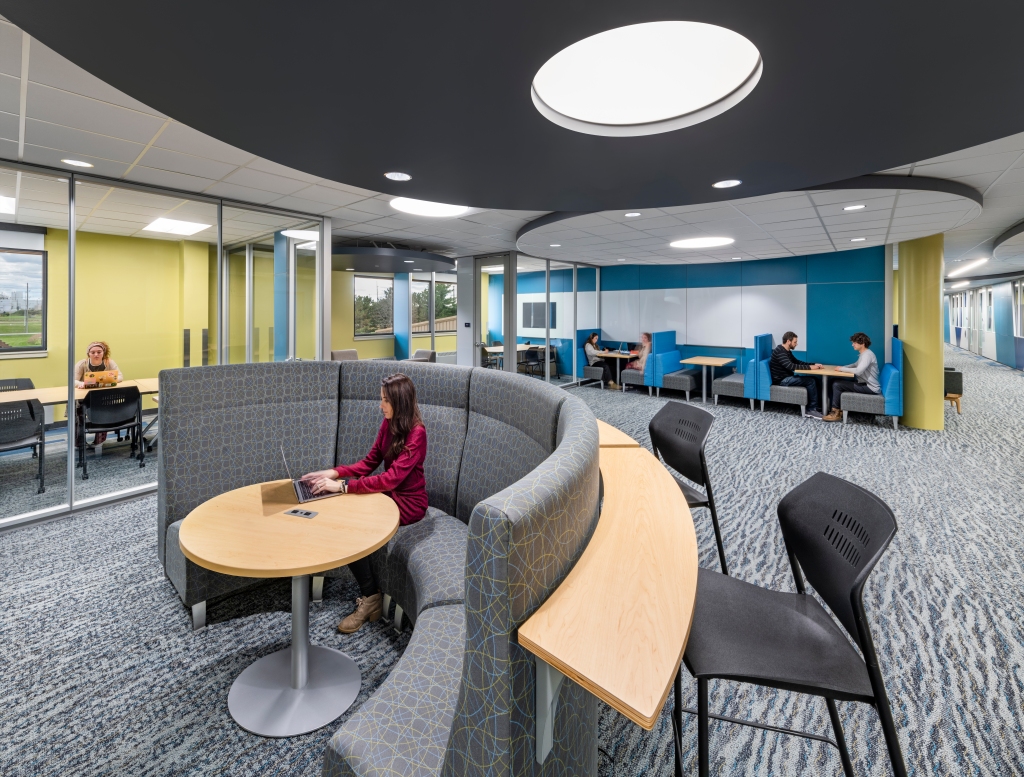 Large commons area for students to study in small groups